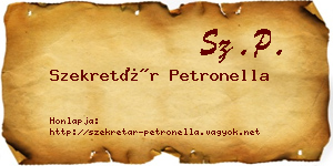 Szekretár Petronella névjegykártya